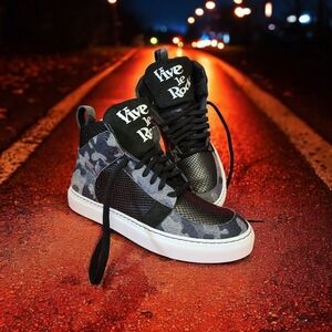 Black and Gray Men's High-Top Sneakers